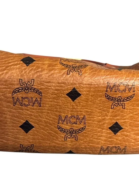 MCM Cognac Visetos Mini Crossbody Satchel with Gold Hardware - Picture 7 of 16